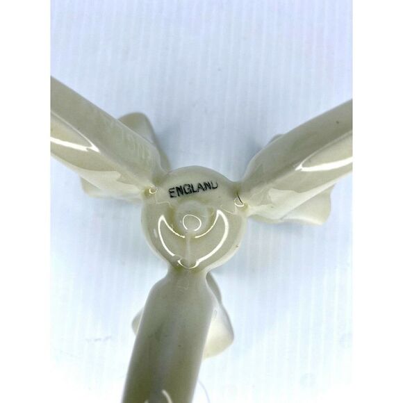 Vintage White Ceramic Triple Bud Vase Candle Holder Made In England - Picture 5 of 9